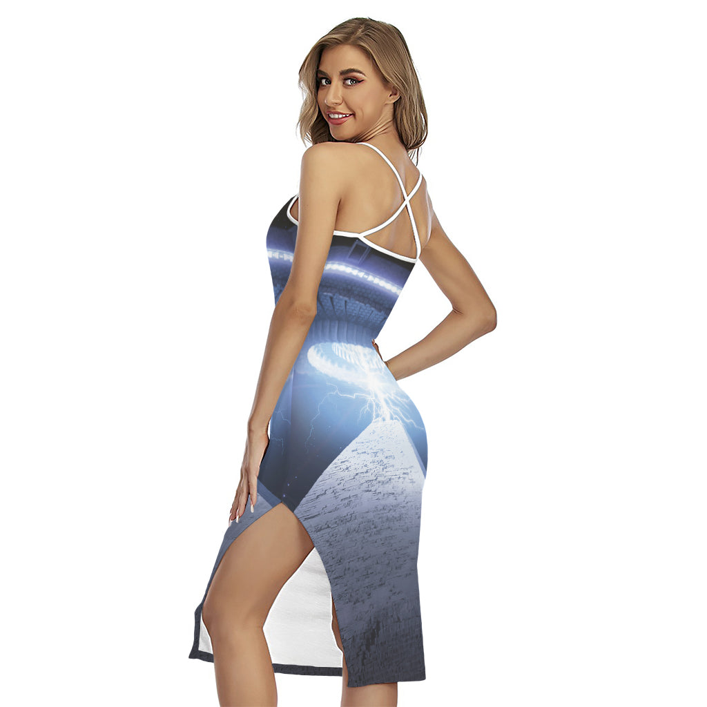 UFO Pyramid Print Cross Back Cami Dress