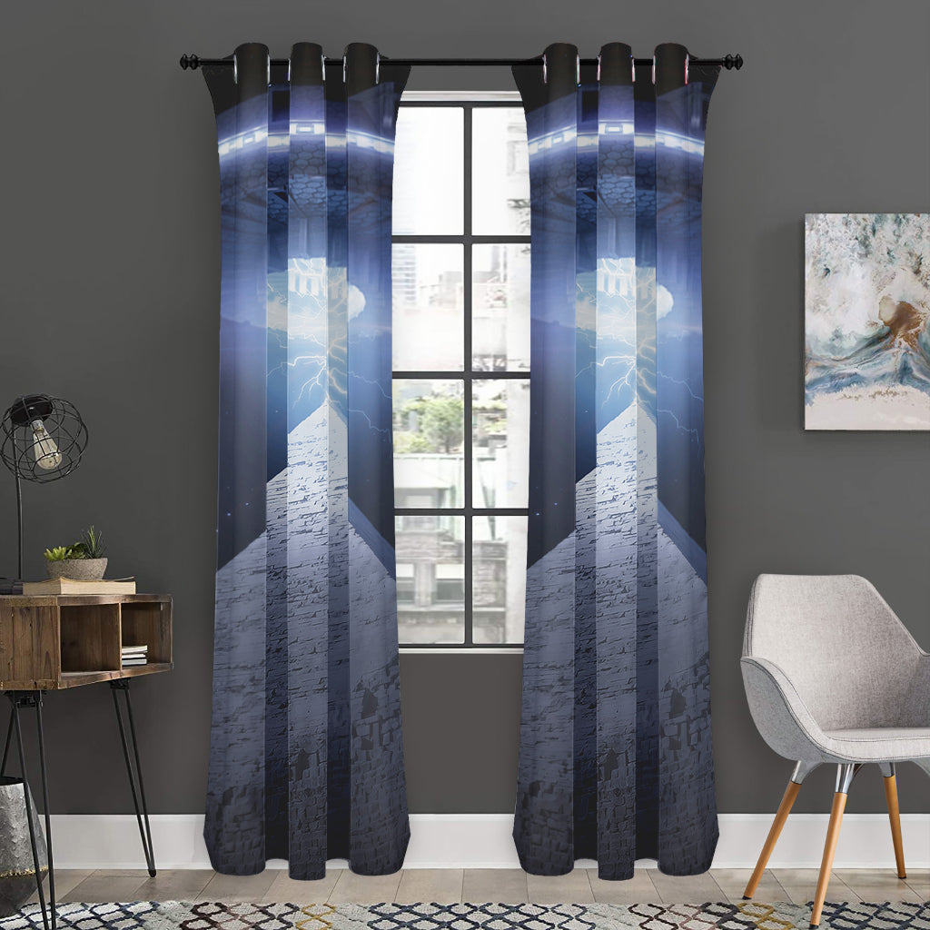 UFO Pyramid Print Curtain