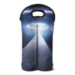 UFO Pyramid Print Double Neoprene Wine Tote