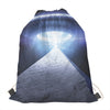 UFO Pyramid Print Drawstring Bag