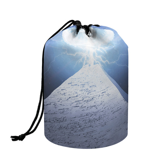 UFO Pyramid Print Drawstring Makeup Bag