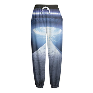 UFO Pyramid Print Fleece Lined Knit Pants