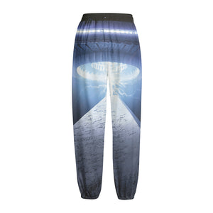 UFO Pyramid Print Fleece Lined Knit Pants