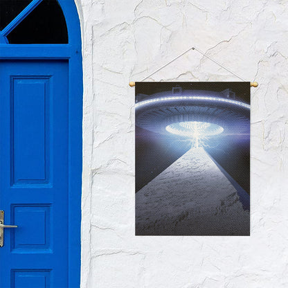 UFO Pyramid Print Garden Flag