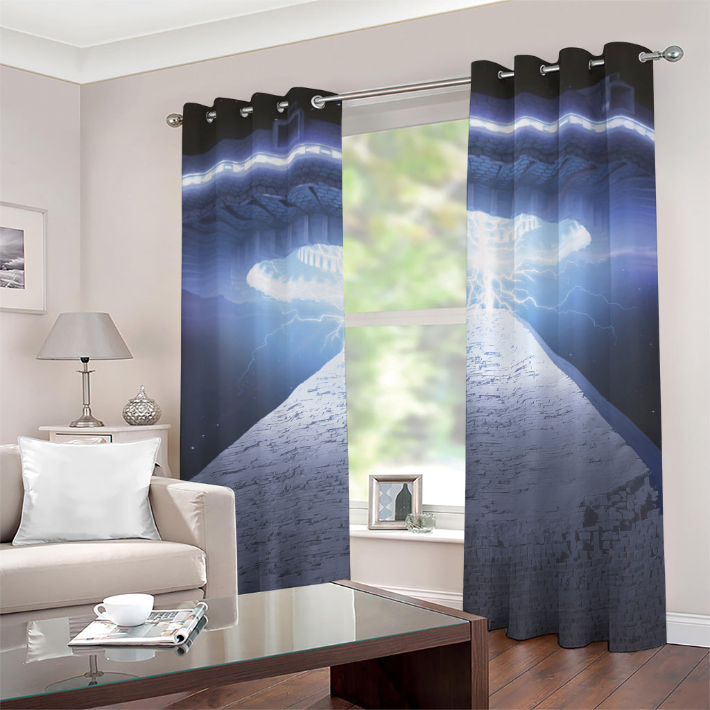 UFO Pyramid Print Grommet Curtains