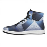 UFO Pyramid Print High Top Leather Sneakers