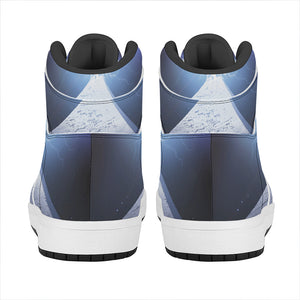 UFO Pyramid Print High Top Leather Sneakers