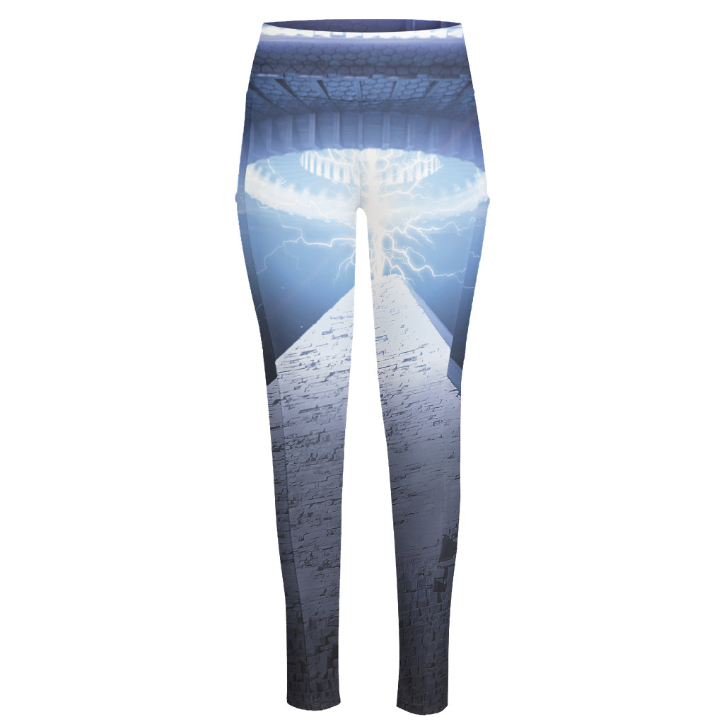 UFO Pyramid Print High-Waisted Pocket Leggings