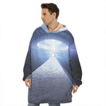 UFO Pyramid Print Hoodie Blanket