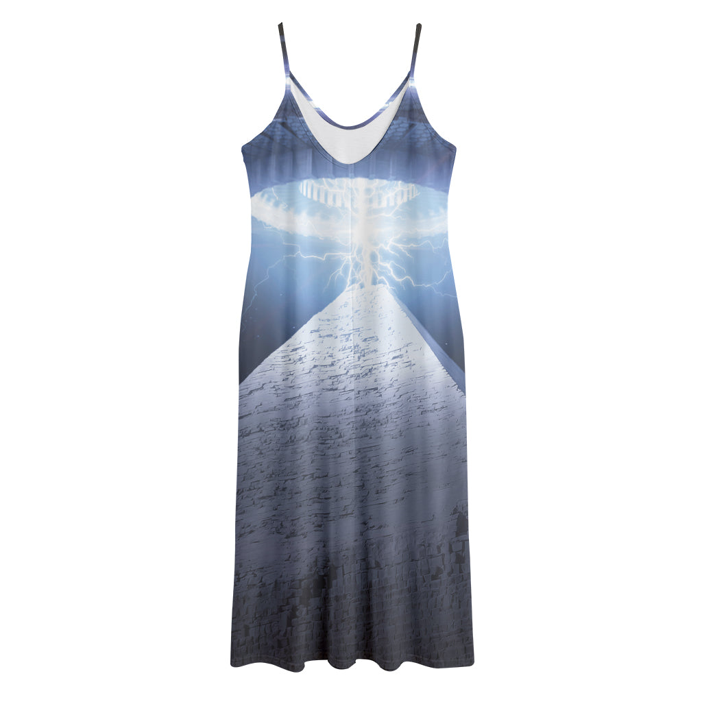 UFO Pyramid Print Jersey Midi Cami Dress