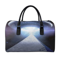 UFO Pyramid Print Leather Duffel Bag