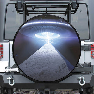 UFO Pyramid Print Leather Spare Tire Cover