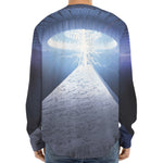 UFO Pyramid Print Long Sleeve Baseball Jersey