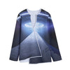 UFO Pyramid Print Long Sleeve Short Coat