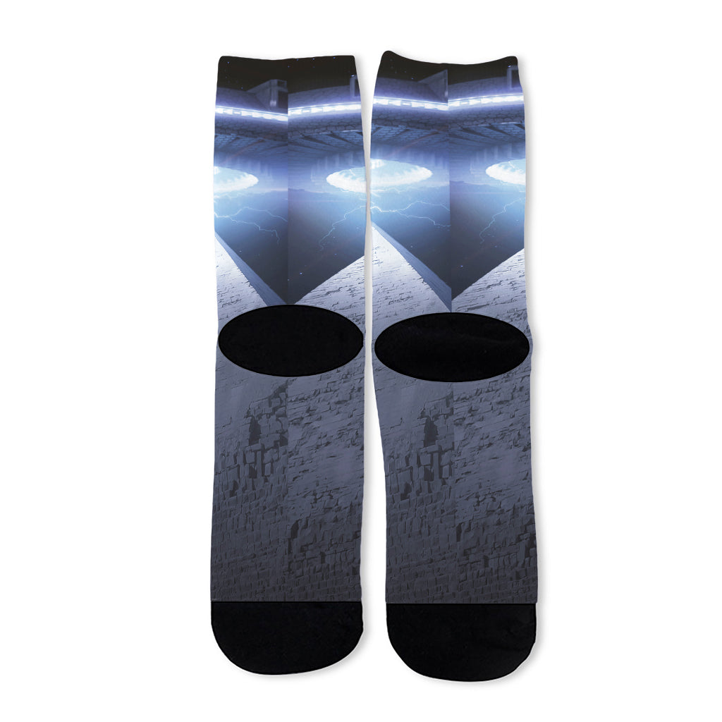 UFO Pyramid Print Long Socks
