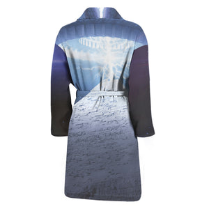 UFO Pyramid Print Men's Bathrobe