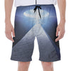 UFO Pyramid Print Men's Beach Shorts