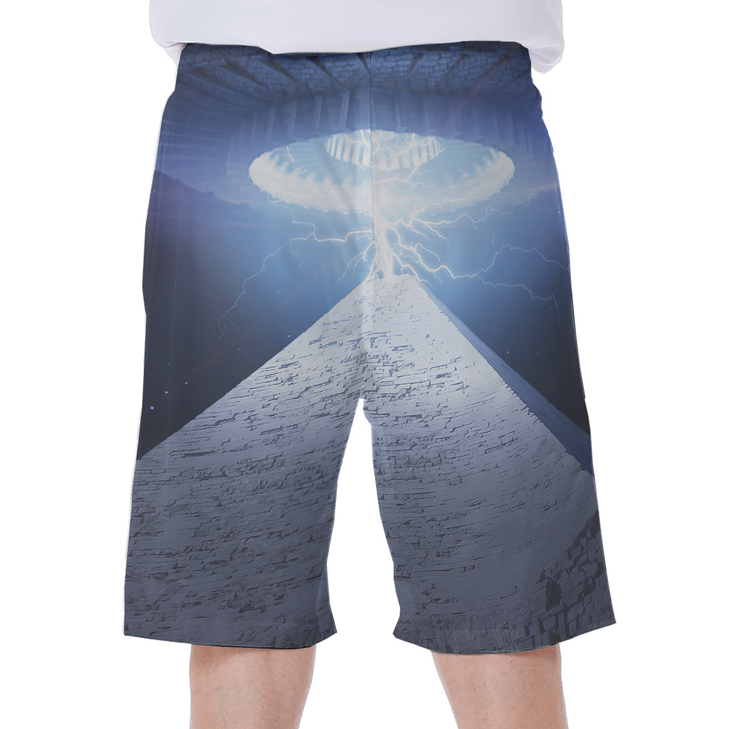 UFO Pyramid Print Men's Beach Shorts