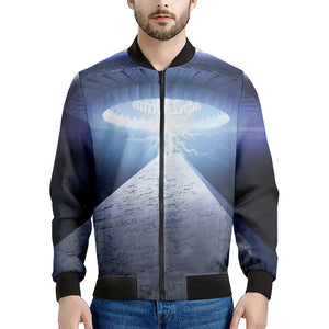 UFO Pyramid Print Men's Bomber Jacket