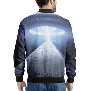 UFO Pyramid Print Men's Bomber Jacket