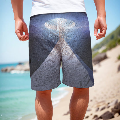 UFO Pyramid Print Men's Cargo Shorts