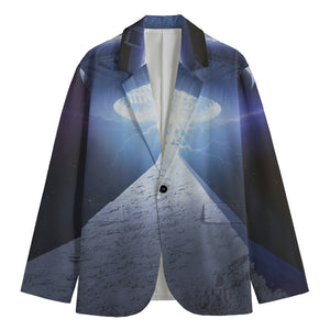 UFO Pyramid Print Men's Cotton Blazer