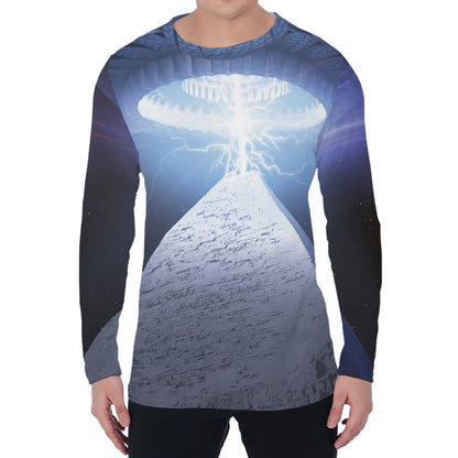 UFO Pyramid Print Men's Long Sleeve T-Shirt