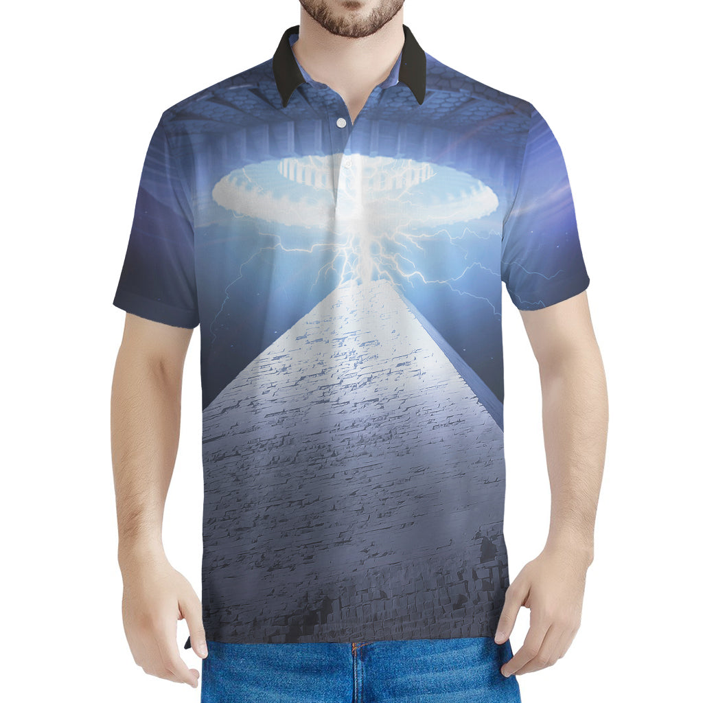 UFO Pyramid Print Men's Polo Shirt