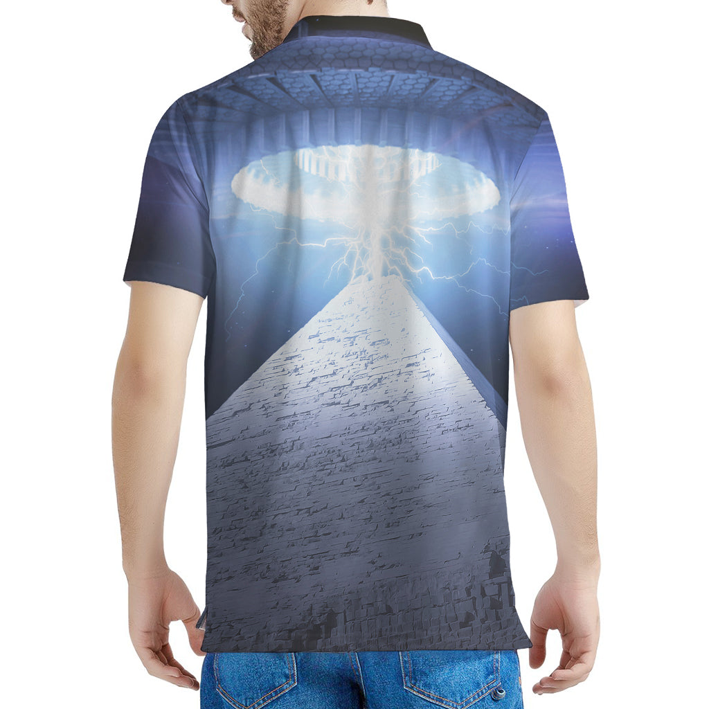 UFO Pyramid Print Men's Polo Shirt