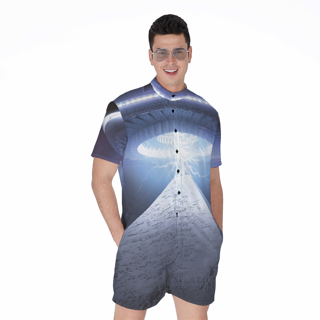 UFO Pyramid Print Men's Rompers