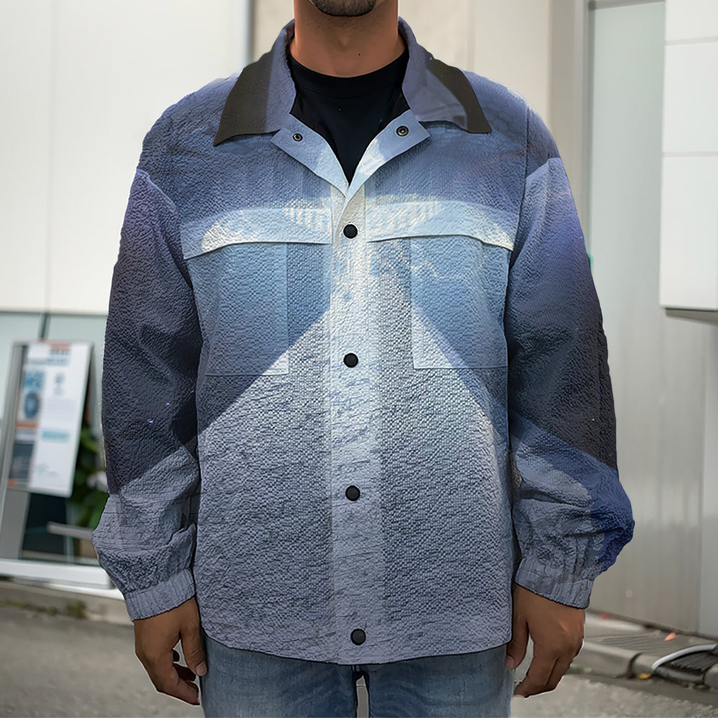 UFO Pyramid Print Men's Shirt Jacket