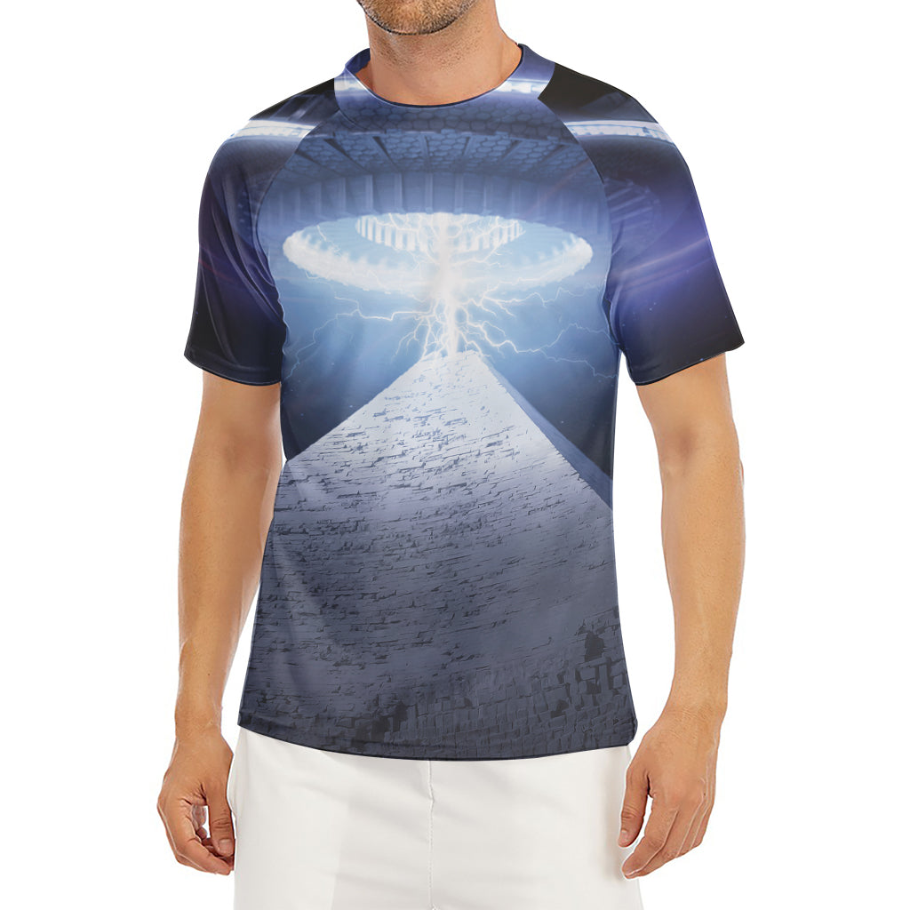 UFO Pyramid Print Men's Short Sleeve Rash Guard