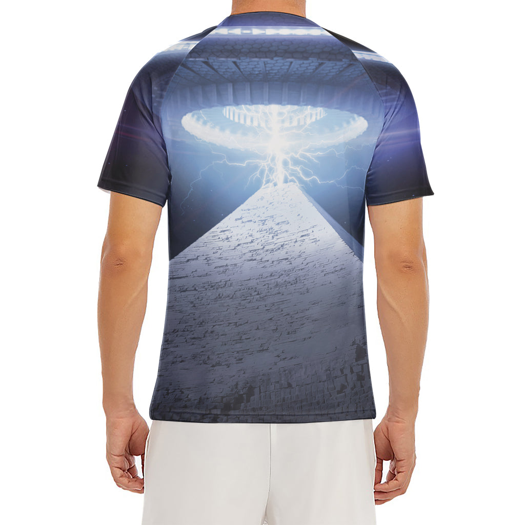 UFO Pyramid Print Men's Short Sleeve Rash Guard