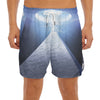 UFO Pyramid Print Men's Split Running Shorts