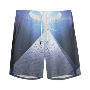 UFO Pyramid Print Men's Sports Shorts