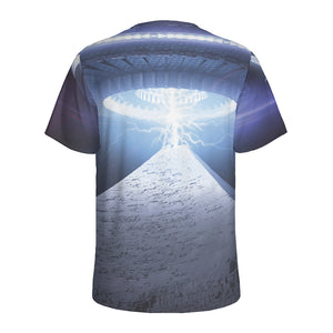 UFO Pyramid Print Men's Sports T-Shirt