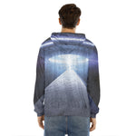 UFO Pyramid Print Men's Velvet Pullover Hoodie