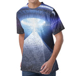 UFO Pyramid Print Men's Velvet T-Shirt