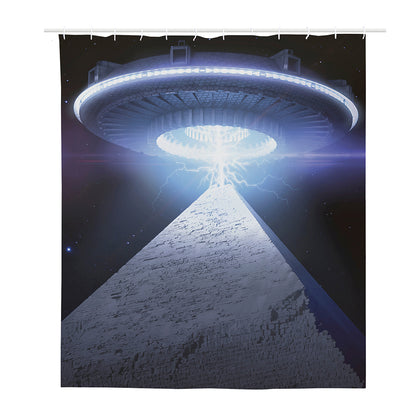 UFO Pyramid Print Polyester Shower Curtain