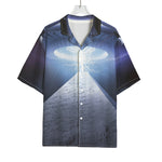 UFO Pyramid Print Rayon Hawaiian Shirt