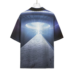 UFO Pyramid Print Rayon Hawaiian Shirt