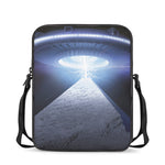 UFO Pyramid Print Rectangular Crossbody Bag