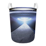 UFO Pyramid Print Round Laundry Basket
