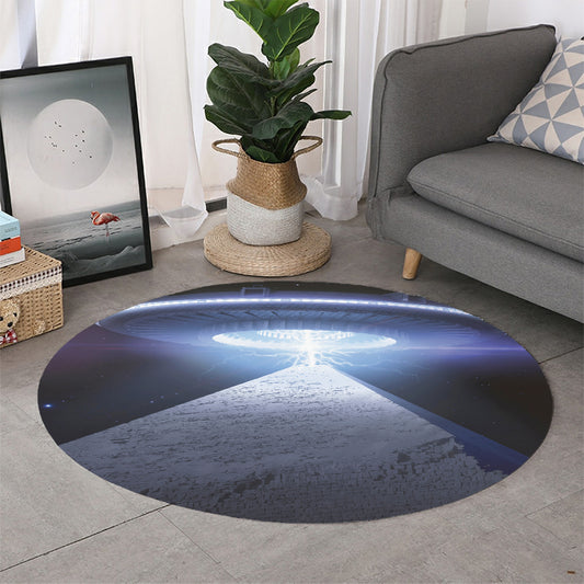 UFO Pyramid Print Round Rug