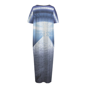 UFO Pyramid Print Short Sleeve Long Nightdress