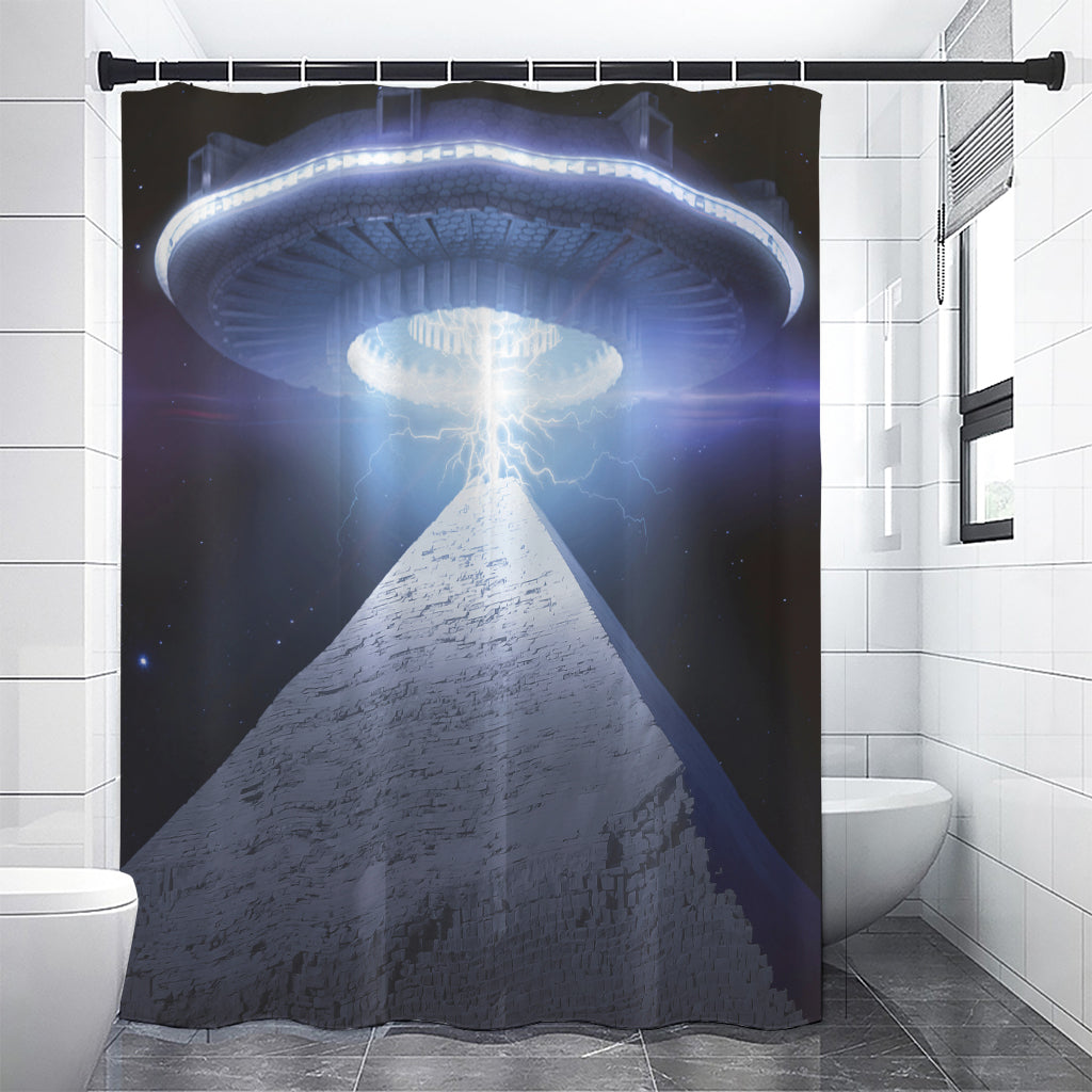 UFO Pyramid Print Shower Curtain