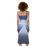 UFO Pyramid Print Slim Fit Midi Cami Dress