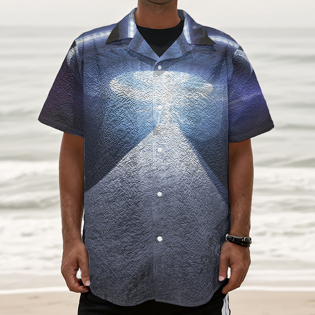 UFO Pyramid Print Textured Short Sleeve Shirt