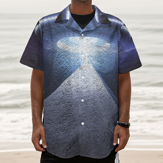 UFO Pyramid Print Textured Short Sleeve Shirt