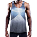 UFO Pyramid Print Men's Workout Tank Top